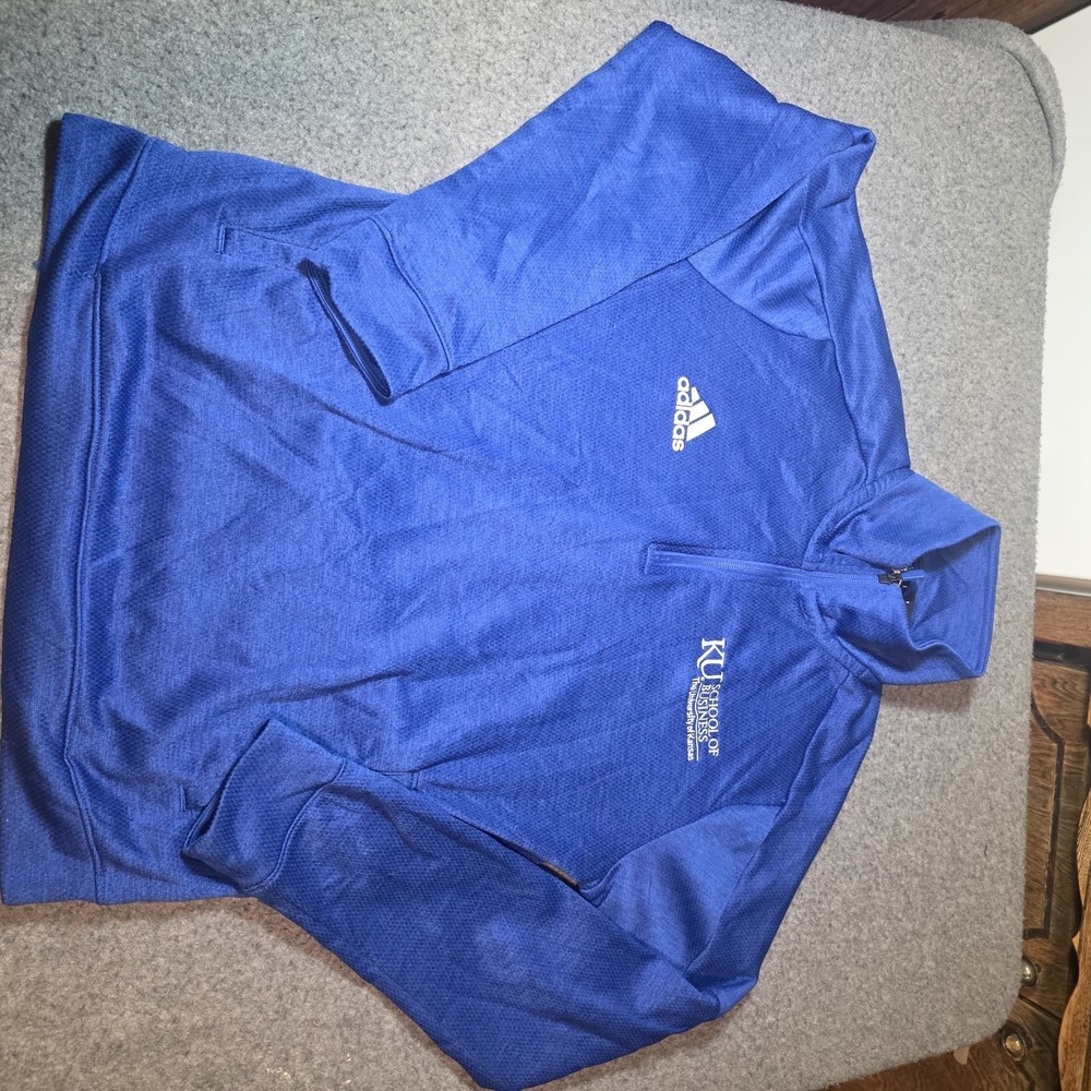 Ku School Of Buisness Mock Neck ¼ Zip Pullover Large L2
